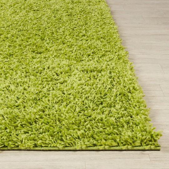 Tapis de Couloir Shaggy Moderne Vert Boracay
