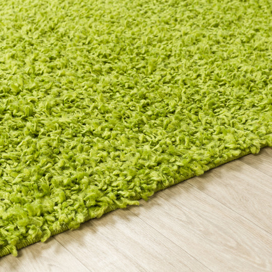 Tapis de Couloir Shaggy Moderne Vert Boracay