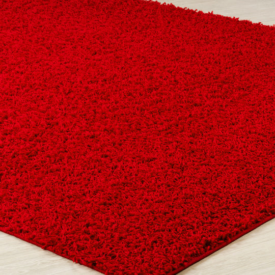 Tapis de Couloir Shaggy Moderne Rouge Boracay