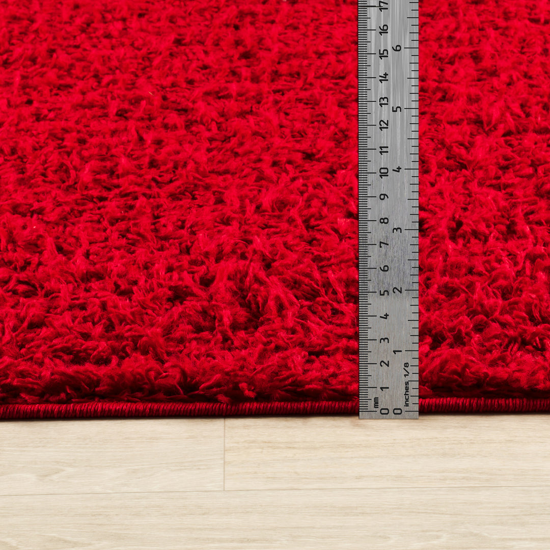 Tapis de Couloir Shaggy Moderne Rouge Boracay