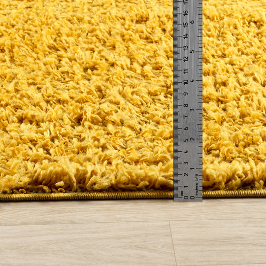Tapis Shaggy Moderne Jaune Boracay