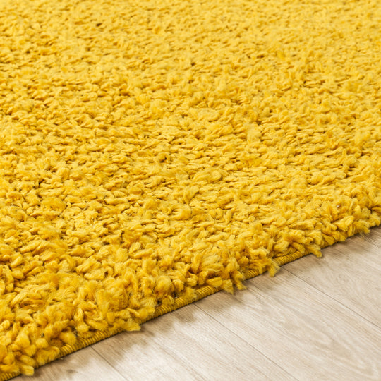 Tapis Shaggy Moderne Jaune Boracay