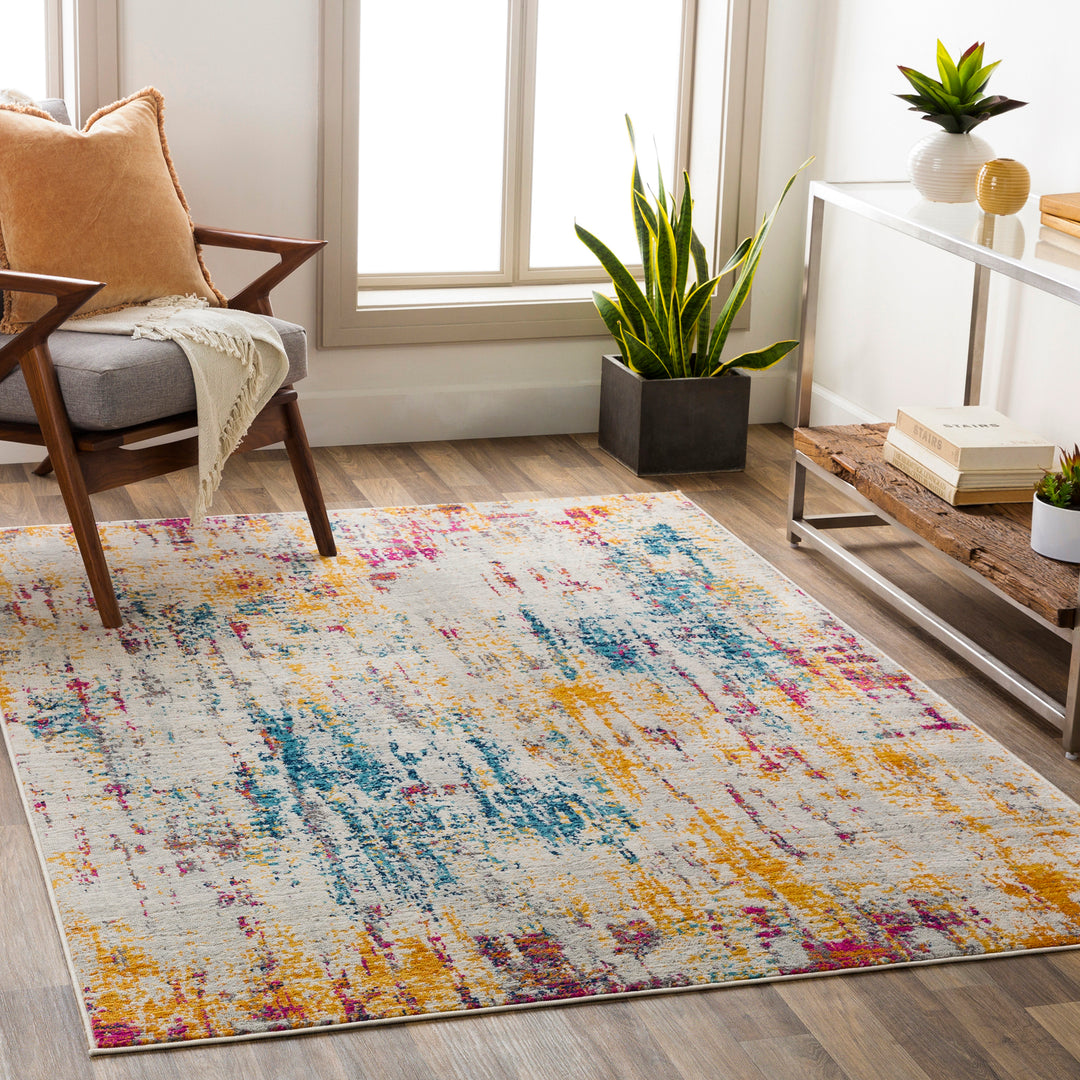 Tapis Abstrait Moderne Multicolore/Beige Mithi