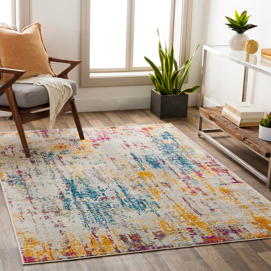 Tapis Abstrait Moderne Multicolore/Beige Mithi