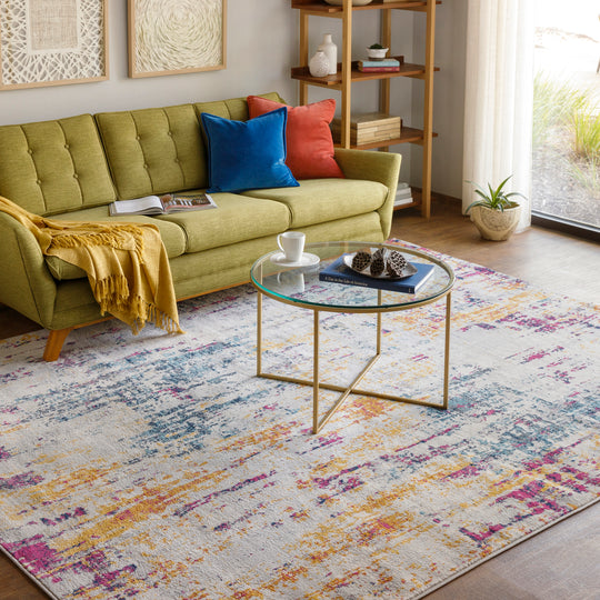 Tapis Abstrait Moderne Multicolore/Beige Mithi