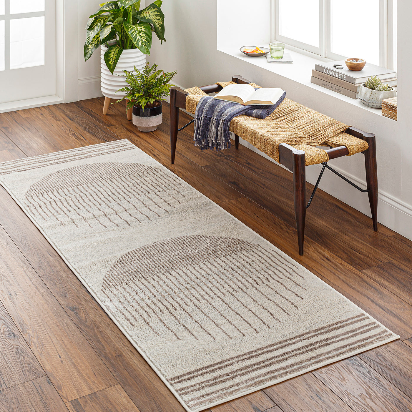 Tapis de Couloir Scandinave Moderne Brun/Ivoire Santiago