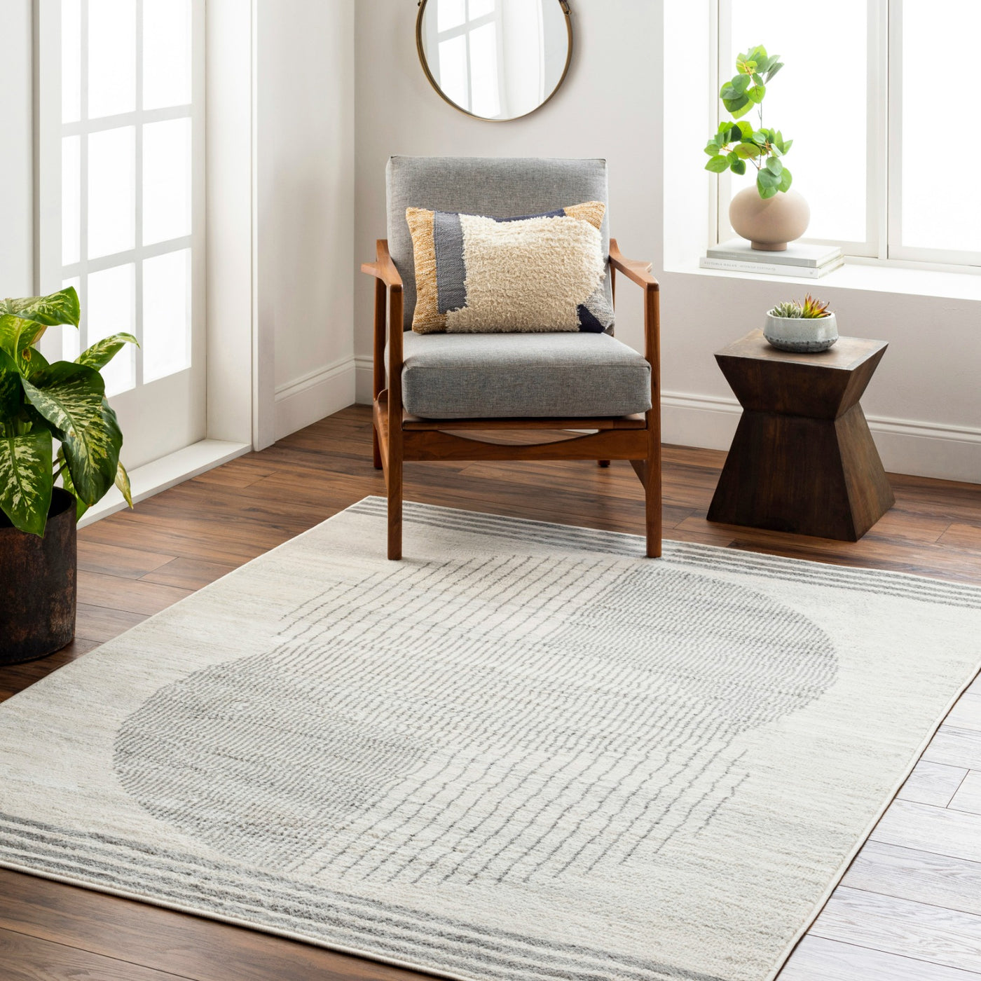 MONTEVIDEO Tapis Scandinave Moderne Beige/Gris 120x170