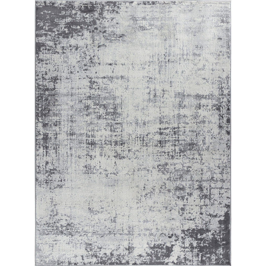 Tapis Abstrait Moderne Wamba Gris/Blanc