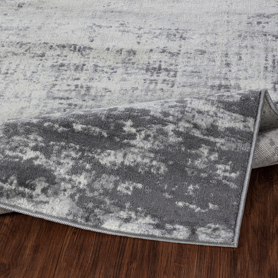 Tapis Abstrait Moderne Wamba Gris/Blanc