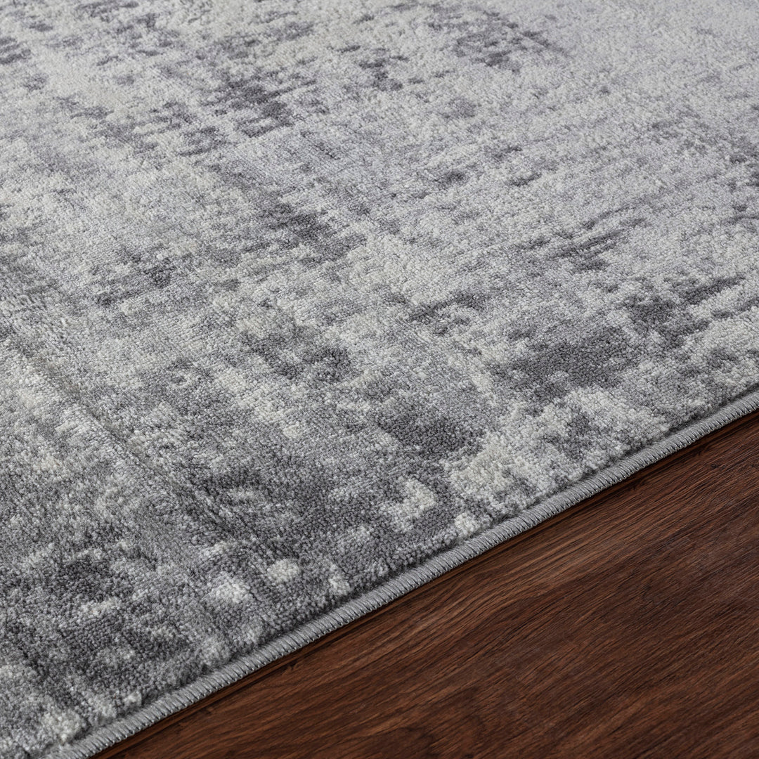 Tapis Abstrait Moderne Wamba Gris/Blanc