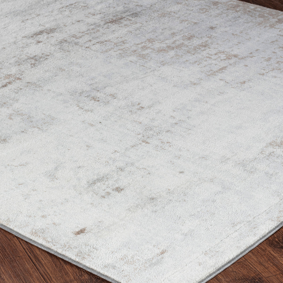 Tapis SURYA Wamba moderne, motif abstrait délavé gris clair et beige, vue 6