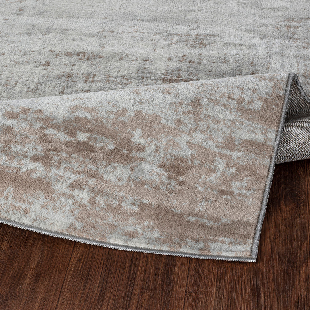 Tapis SURYA Wamba moderne, motif abstrait délavé gris clair et beige, vue 4