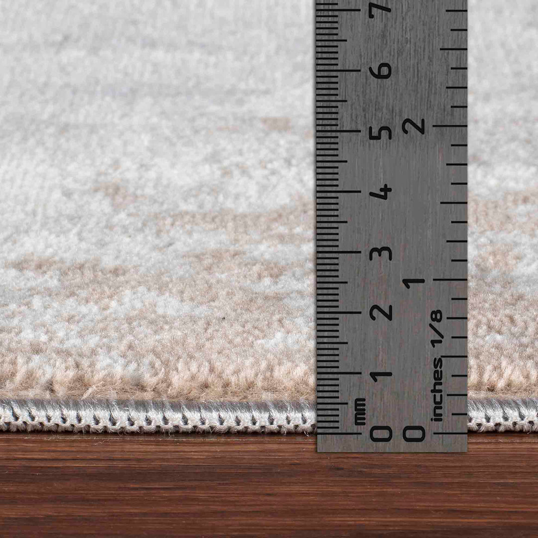 Tapis Abstrait Moderne Wamba Beige/Blanc