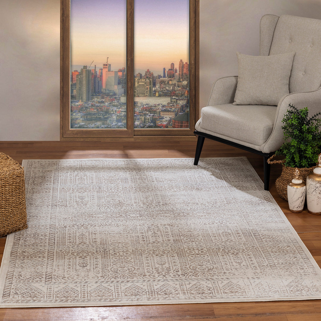 Tapis Vintage Oriental Brun/Ivoire/Gris Penza