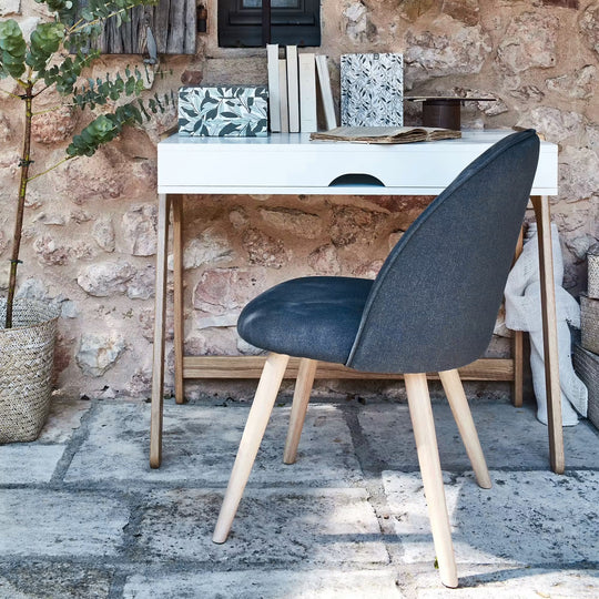 Lot de 4 Chaises ALINEA Garos en tissu Bleu figuerolles