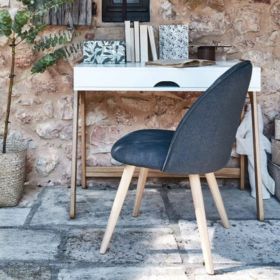 Lot de 4 Chaises ALINEA Garos en tissu bleu figuerolles