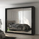 Armoire LES TENDANCES Douko 3 portes coulissantes noir miroir 250cm — photo produit