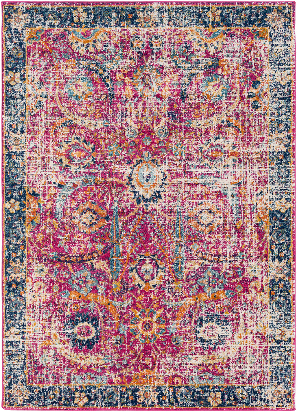Tapis Vintage Oriental Bordeaux/Bleu Nashua