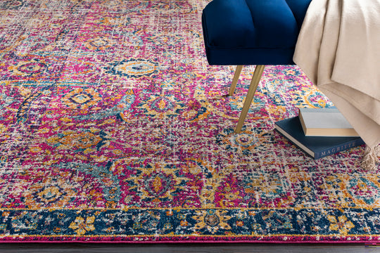 Tapis Vintage Oriental Bordeaux/Bleu Nashua