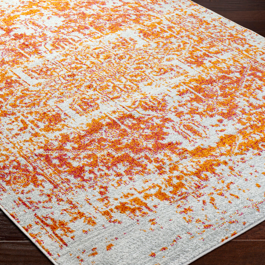 Tapis Vintage Oriental Orange/Blanc Syracusa