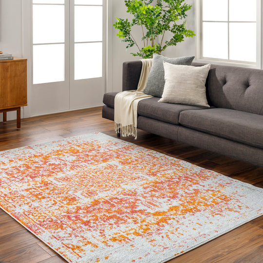 Tapis Vintage Oriental Orange/Blanc Syracusa