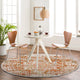 Tapis Rond Vintage Oriental Orange/Blanc Rond Syracusa