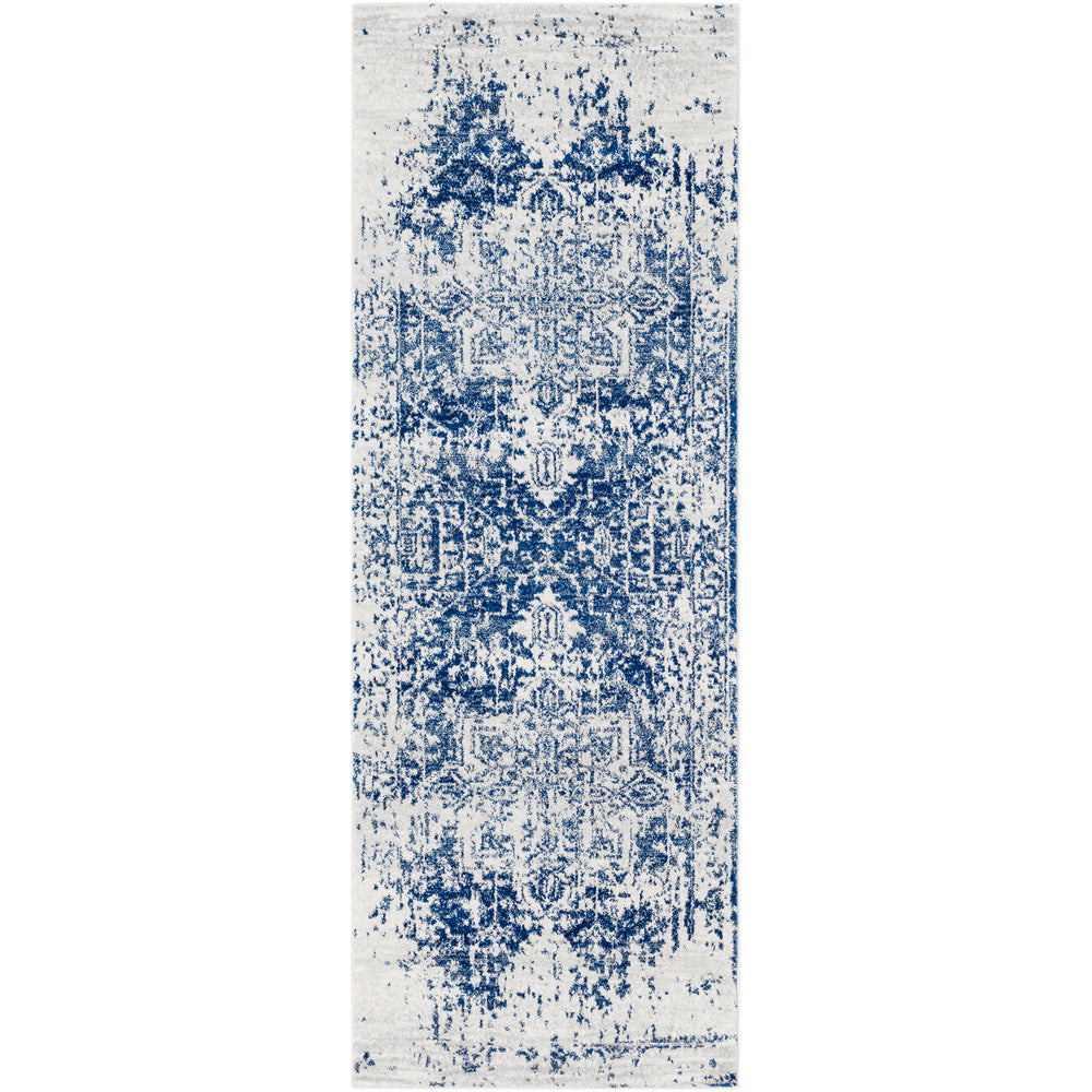 Tapis de Couloir Vintage Oriental Bleu/Blanc Syracusa