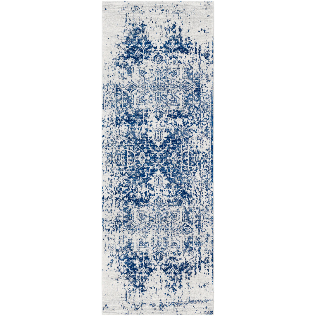Tapis de Couloir Vintage Oriental Bleu/Blanc Syracusa