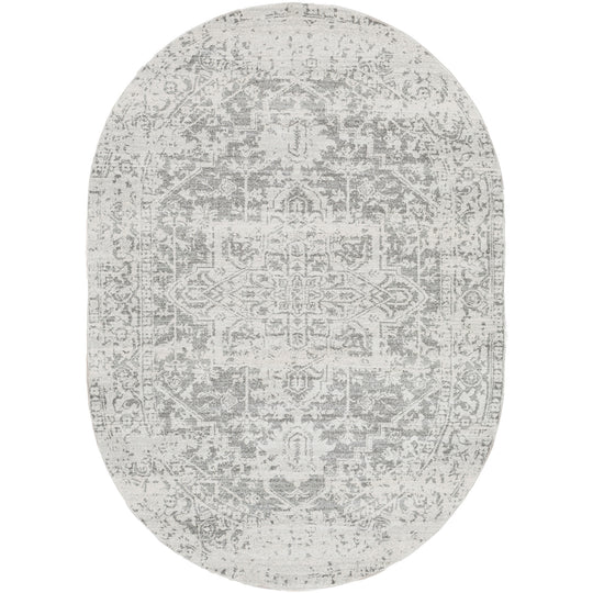 Tapis Oval Vintage Oriental Gris/Blanc Syracusa
