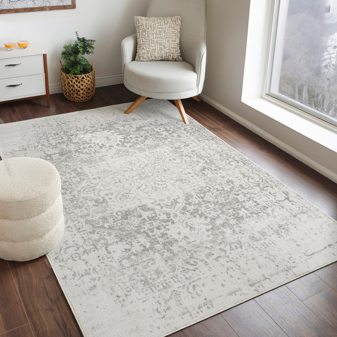 Tapis Vintage Oriental Gris/Blanc Syracusa