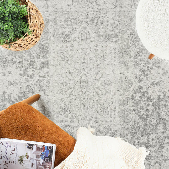 Tapis Vintage Oriental Gris/Blanc Syracusa