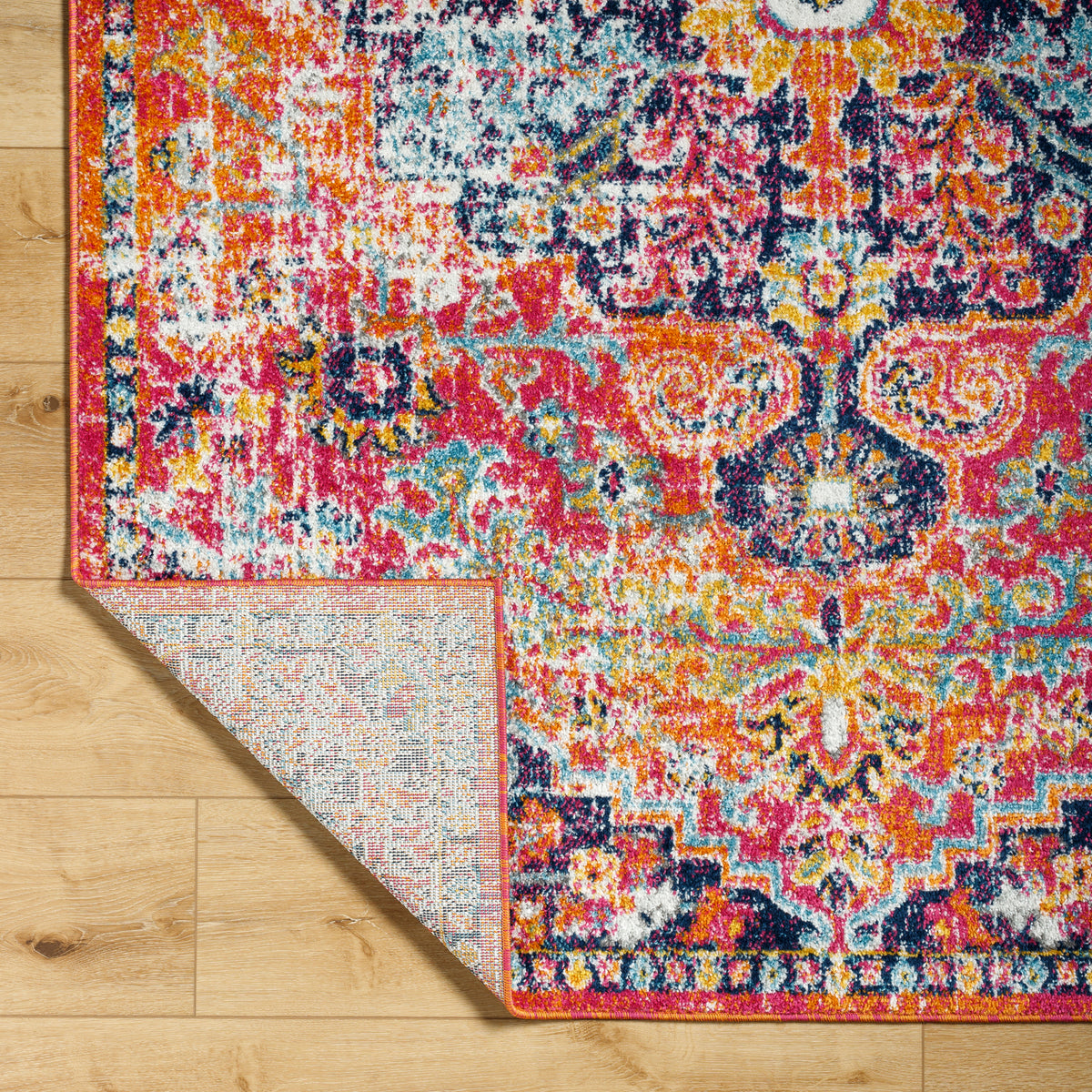 Tapis Vintage Oriental Orange/Bleu Munich
