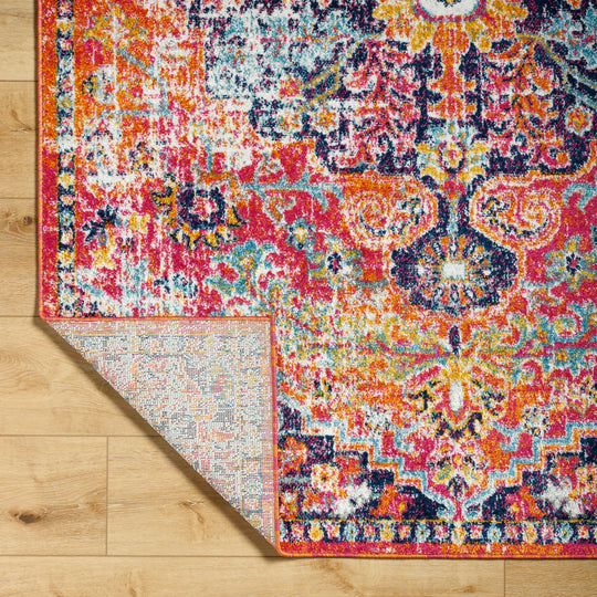 Tapis Vintage Oriental Orange/Bleu Munich
