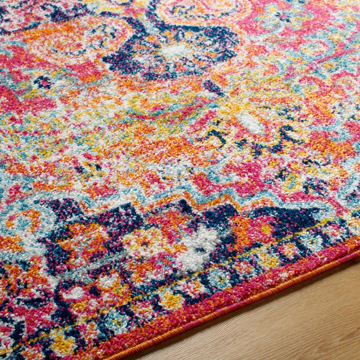 Tapis Vintage Oriental Orange/Bleu Munich