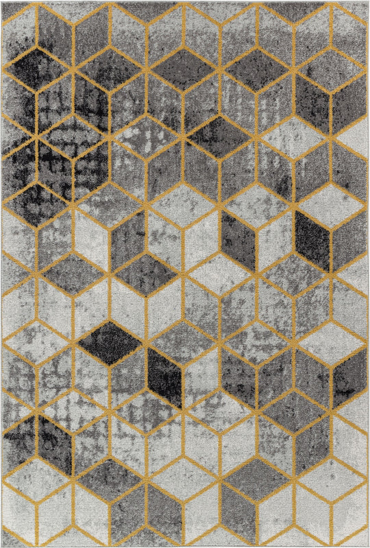 Tapis Scandinave Moderne Gris/Jaune Dinant