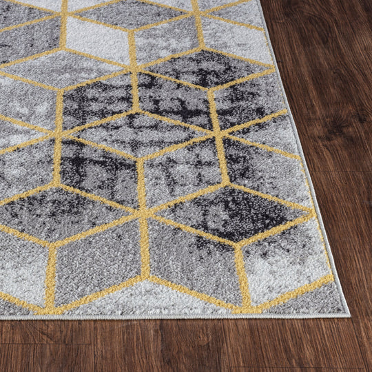 Tapis Scandinave Moderne Gris/Jaune Dinant