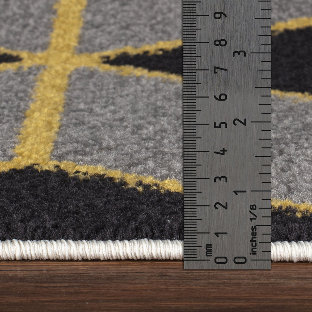 Tapis Scandinave Moderne Gris/Jaune Dinant