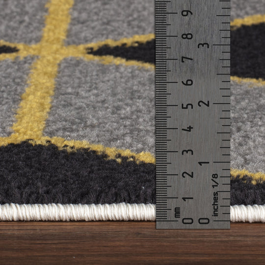 Tapis Scandinave Moderne Gris/Jaune Dinant