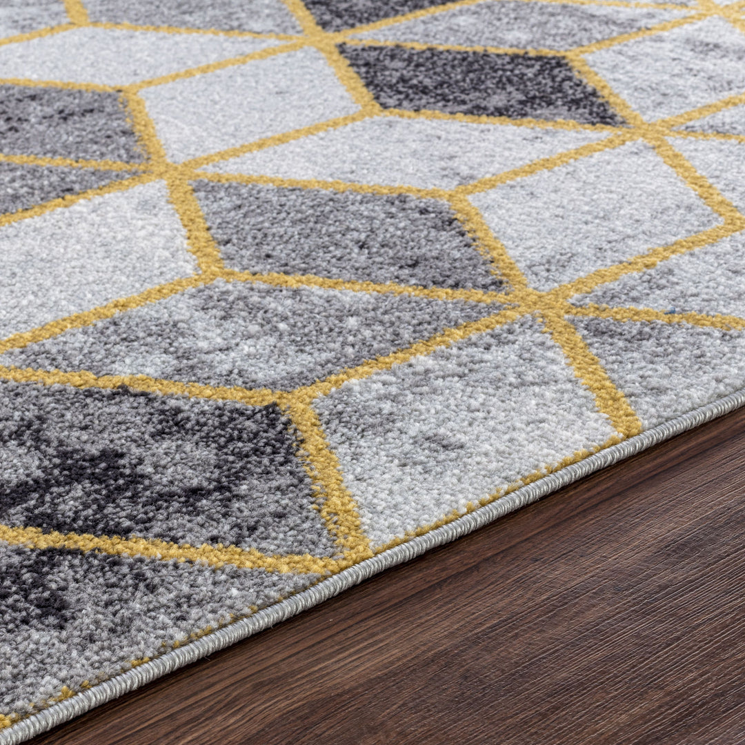 Tapis Scandinave Moderne Gris/Jaune Dinant
