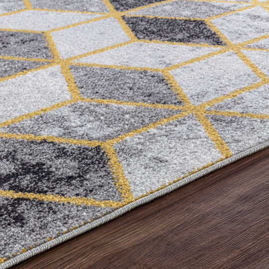 Tapis Scandinave Moderne Gris/Jaune Dinant
