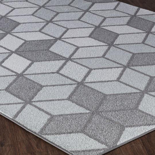 Tapis Scandinave Moderne Blanc/Gris Dinant