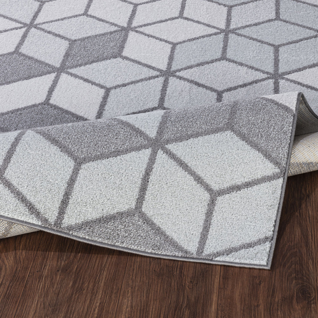 Tapis Scandinave Moderne Blanc/Gris Dinant
