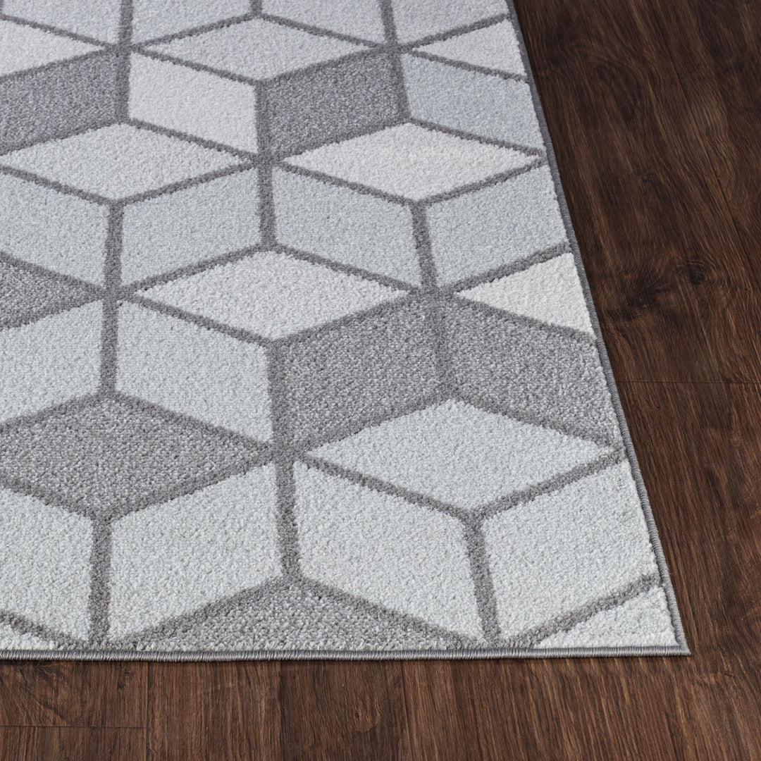 Tapis Scandinave Moderne Blanc/Gris Dinant