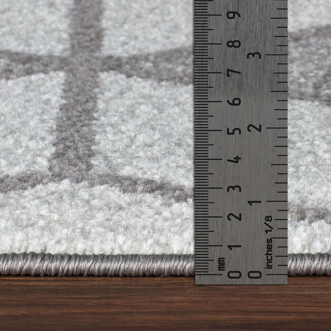 Tapis Scandinave Moderne Blanc/Gris Dinant