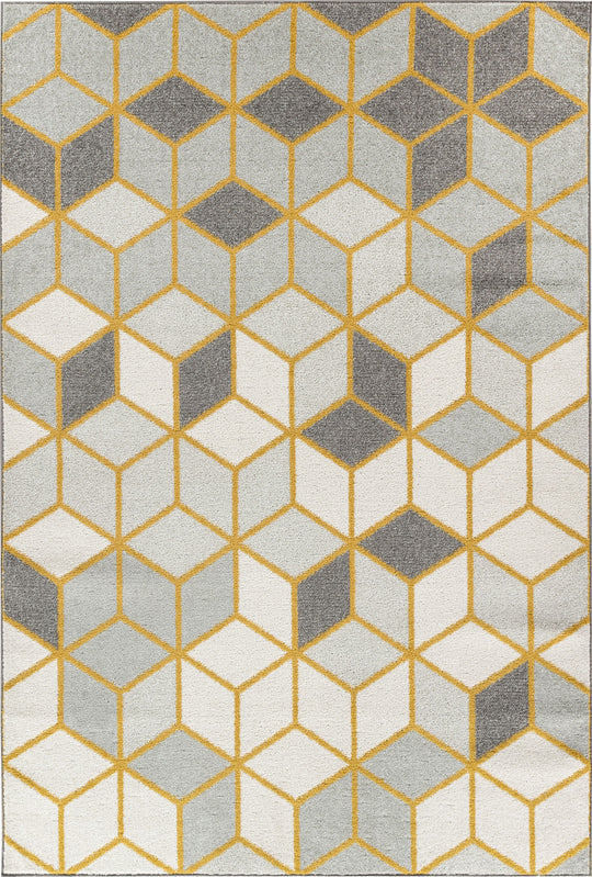 Tapis Scandinave Moderne Blanc/Jaune Dinant