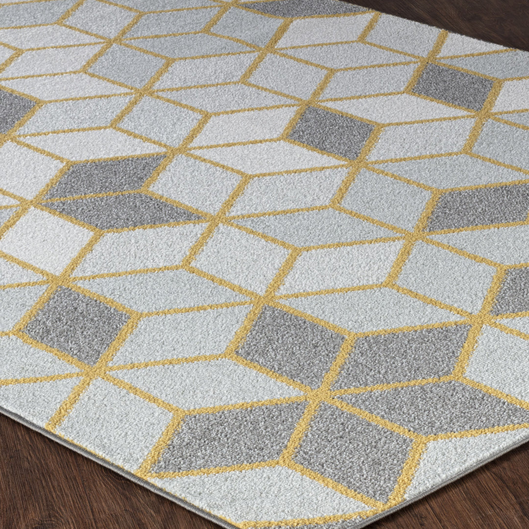 Tapis Scandinave Moderne Blanc/Jaune Dinant
