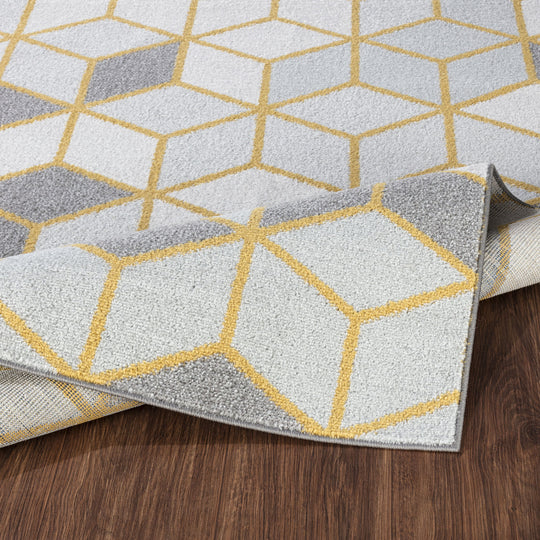 Tapis Scandinave Moderne Blanc/Jaune Dinant