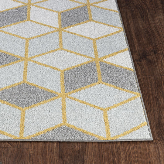 Tapis Scandinave Moderne Blanc/Jaune Dinant