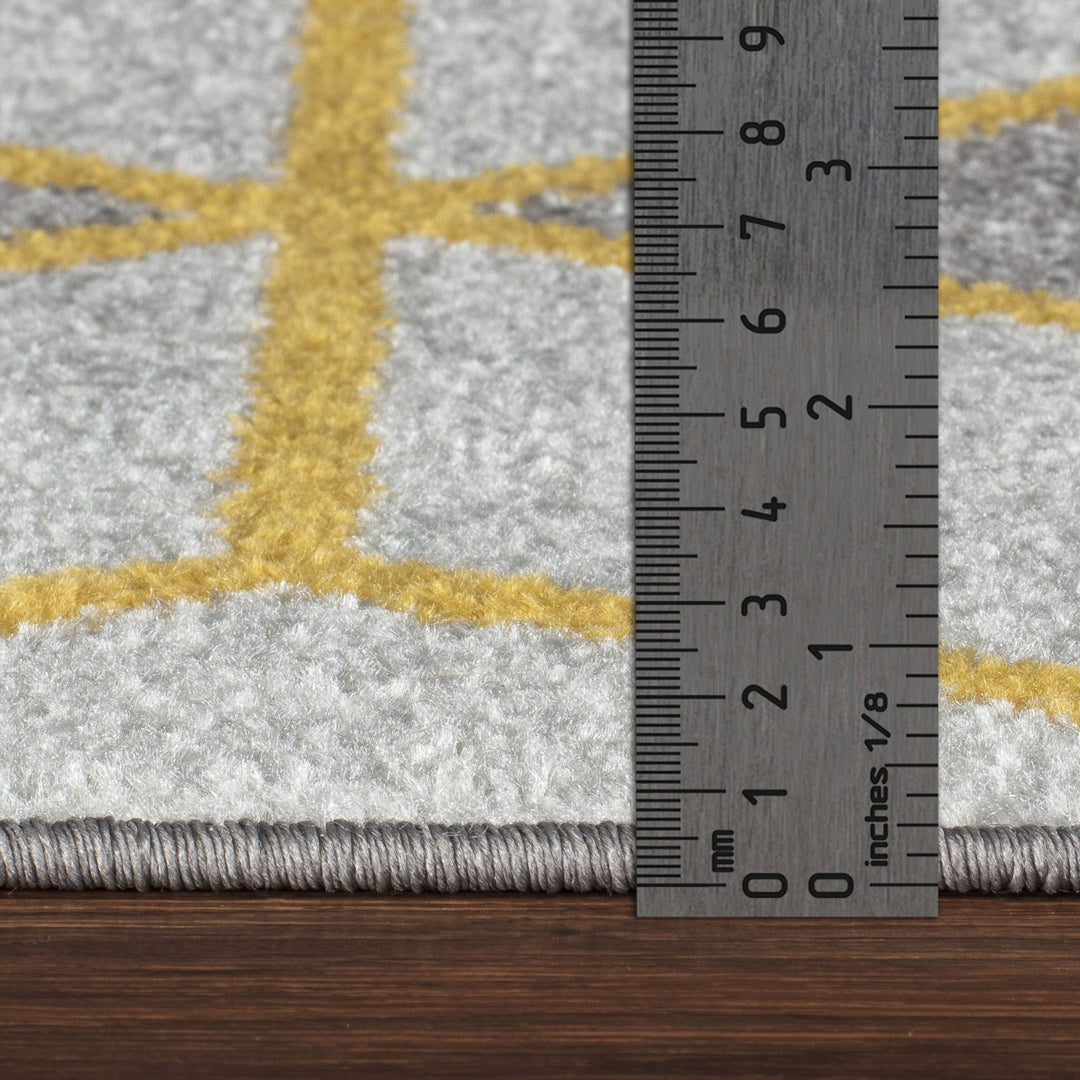 Tapis Scandinave Moderne Blanc/Jaune Dinant
