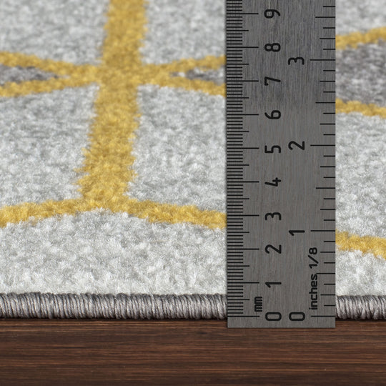Tapis Scandinave Moderne Blanc/Jaune Dinant